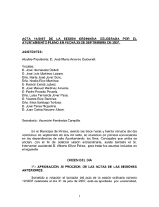 Pleno 25-09-2007 - Ayuntamiento de Pinoso