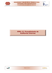 “Procedimiento de Auditorías Internas” PPRL.12