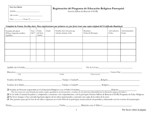 Religious Education Registration Form