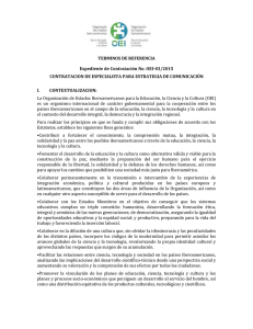 TERMINOS DE REFERENCIA Expediente de Contratación No. OEI-03/2015