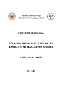 Normativa TFG Psicología - Universidad Complutense de Madrid