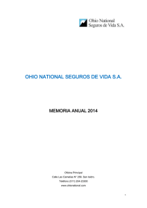 OHIO NATIONAL SEGUROS DE VIDA S.A. MEMORIA ANUAL 2014  Oficina Principal