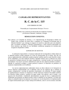 R. C. de la C. 115 CAMARA DE REPRESENTANTES
