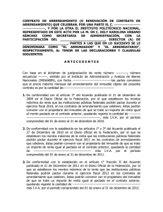 CONTRATO DE ARRENDAMIENTO (O RENOVACIÓN DE