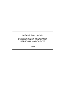 GUÍA DE EVALUACIÓN EVALUACIÓN DE DESEMPEÑO PERSONAL NO DOCENTE