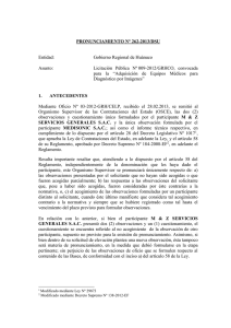 PRONUNCIAMIENTO N° 262-2013/DSU Entidad: Gobierno Regional de Huánuco