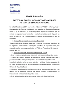 .  Boletín Informativo REEFORMA PARCIAL DE LA LEY ORGANICA DEL
