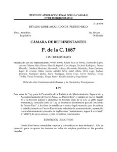 P. de la C. 1687 CÁMARA DE REPRESENTANTES