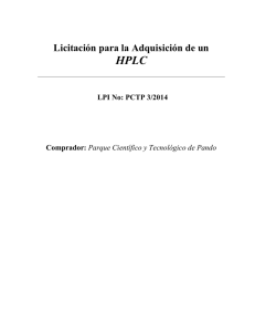 HPLC Licitación para la Adquisición de un  LPI No: PCTP 3/2014