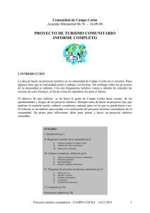 1) Objetivo del proyecto turístico comunitario