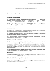 CONTRATO DE COLABORACIÓN PROFESIONAL 1.- Datos de los contratantes