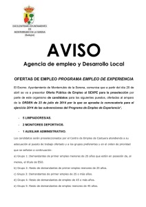 AVISO Agencia de empleo y Desarrollo Local OFERTAS DE