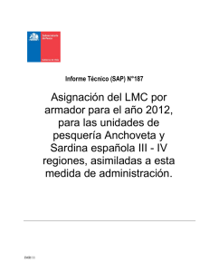 Asignación del LMC por armador para el año 2012, pesquería Anchoveta y
