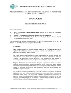 Requisitos y Procedimientos - Comisión Nacional de Zonas Francas