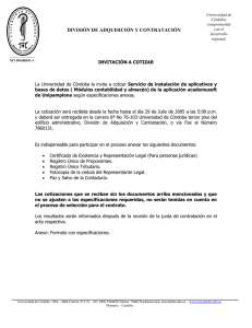 INVITACIÓN A COTIZAR - Universidad de Córdoba