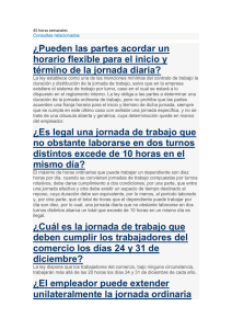 ¿Cuál es la jornada de trabajo aplicable a los trabajadores