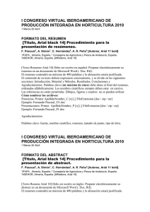 I CONGRESO VIRTUAL IBEROAMERICANO DE PRODUCCIÓN INTEGRADA EN HORTICULTURA 2010