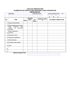 LISTA DE VERIFICACIÓN ELEMENTOS DE PROTECCIÓN