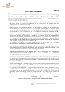 Anexo IV DECLARACION RESPONSABLE DEPORTISTA MENOR