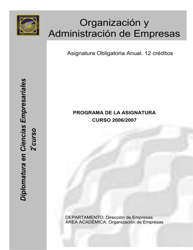 Organizaci N Y Administraci N De Empresas Ii