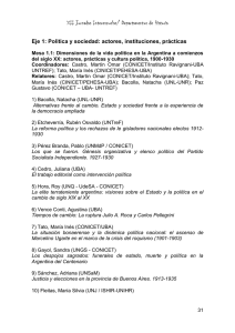 Eje 1: Política y sociedad: actores, instituciones