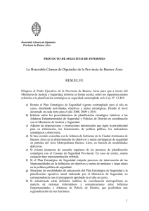 La Honorable Cámara de Diputados de la Provincia de Buenos... RESUELVE