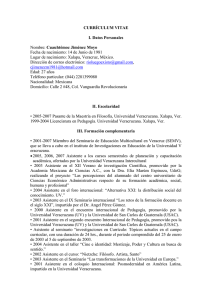 CURRÍCULUM VITAE  I. Datos Personales Cuauhtémoc Jiménez Moyo