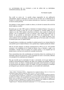 LA  AUTONOMIA  DE  LA  CIUDAD ... CONSTITUCIONAL DE 1994  Por Daniela Ugolini