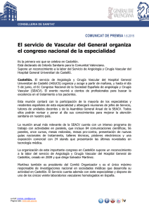 01-06-15 El servicio de Vascular del General organiza el congreso