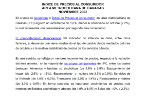 INDICE DE PRECIOS AL CONSUMIDOR AREA METROPOLITANA DE CARACAS NOVIEMBRE 2002