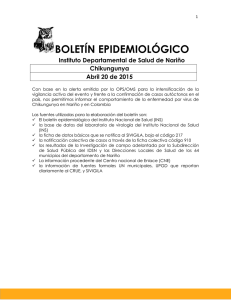 BOLETÍN EPIDEMIOLÓGICO Instituto Departamental de Salud de Nariño Chikungunya Abril 20 de 2015