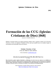 Formación de las CCG (Iglesias Cristianas de Dios) [068]