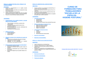 MÓDULO II: HIGIENE POSTURAL EN EL TRABAJO Y EN LA VIDA