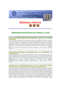 Biblioteca Informa JURISPRUDENCIA SOCIETARIA ON LINE