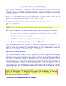 Intervalos de Confianza y Prueba de Hipótesis