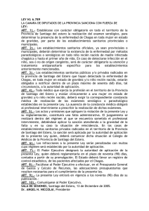 Ley 6789 Examen Obligatorio Chagas