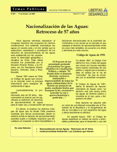 Nacionalización de las Aguas: Retroceso de 57 años