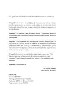 La Legislatura de la Ciudad Autónoma de Buenos Aires sanciona