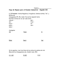 Hoja de Repaso para el Examen del Semestre – Español III