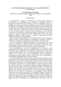 CULTURA, IDENTIDAD NACIONAL Y UN CASO SINTOMATICO: TLAYACAPAN  Por Ida Rodríguez Prampolini