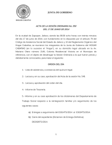 JUNTA DE GOBIERNO ACTA DE LA SESIÓN ORDINARIA No. 550
