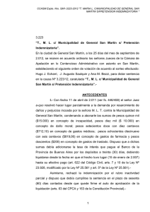 CCASM Expte. Nro. SM1-3223-2012 &#34;T. MARIA L. C/MUNICIPALIDAD DE GENERAL... MARTIN S/PRETENSION INDEMNIZATORIA &#34;
