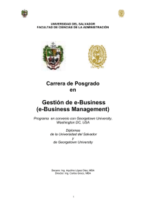 Gestión de e-Business (e-Business Management) Carrera de Posgrado en