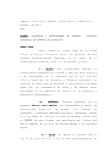 Legajo: (10637/2014) “MENDEZ, HECTOR DAVID S/ HOMICIDIO”, PROGEN, 136/2014 M.C.