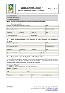 Solicitud inscripción importadores - Comité Aragonés de Agricultura