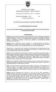 resolucion 729 de 2004/08/26 - Superintendencia Financiera de