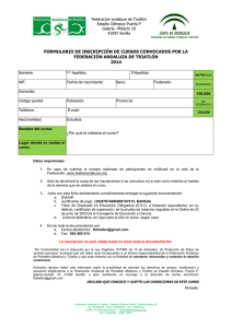 Boletín de inscripción - Federación Andaluza de Triatlón