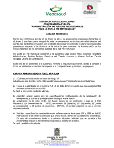 AUDIENCIA PARA ACLARACIONES CONVOCATORIA PÚBLICA “ADMINISTRACIÓN  DE RIESGOS PROFESIONALES