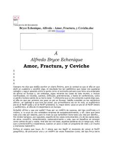 Bryce Echenique, Alfredo - Amor, Fractura, y Ceviche