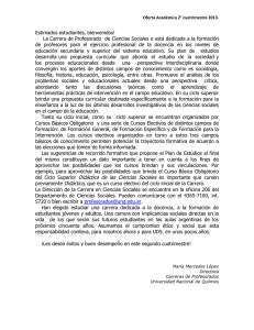 Oferta Académica 2° cuatrimestre 2013. Estimados estudiantes
